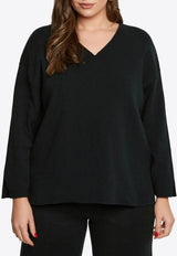 Mat Fashion V-neck Knitted Sweater Black 0000.5531.ΝΕΤΤΟ_BLACK