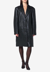 Cassell Single-Breasted Leather Coat Black 001LE/R_CASSE-NZ-999