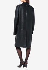 Cassell Single-Breasted Leather Coat Black 001LE/R_CASSE-NZ-999