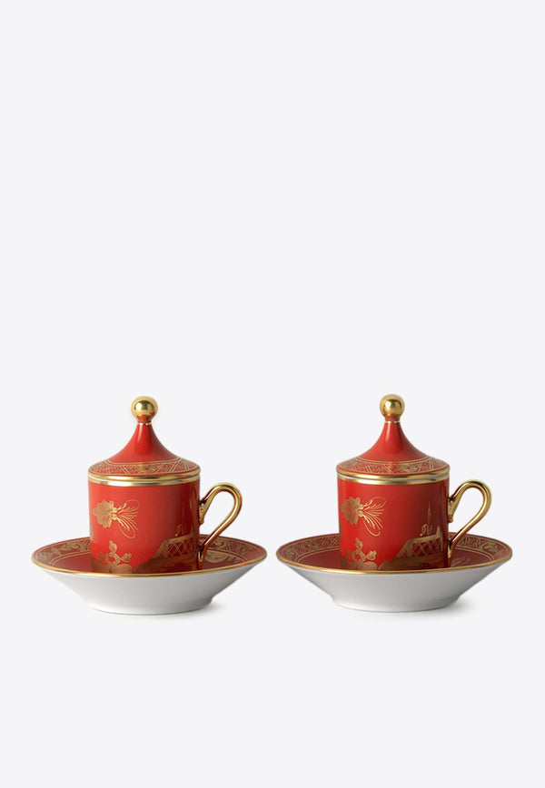 Ginori 1735 Oriente Italiano Coffee Set - Set of 2 Red 004RG00 FX9176LXG00132900