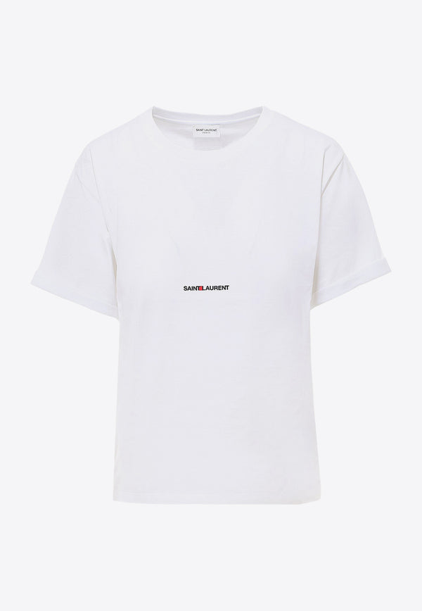 Saint Laurent Logo-Printed Crewneck T-shirt 460876YB2DQ_9000