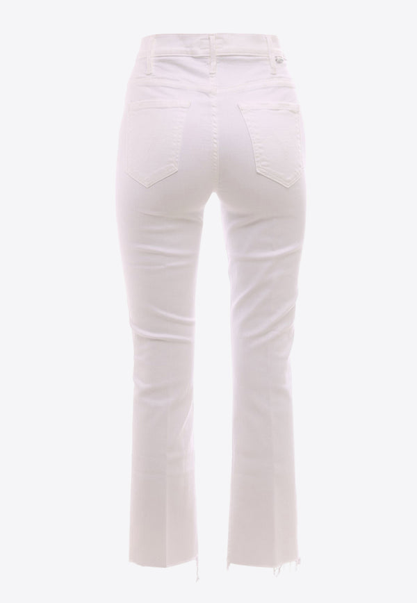 MOTHER The Hustler Frayed Bootcut Jeans White 1117753_FOT