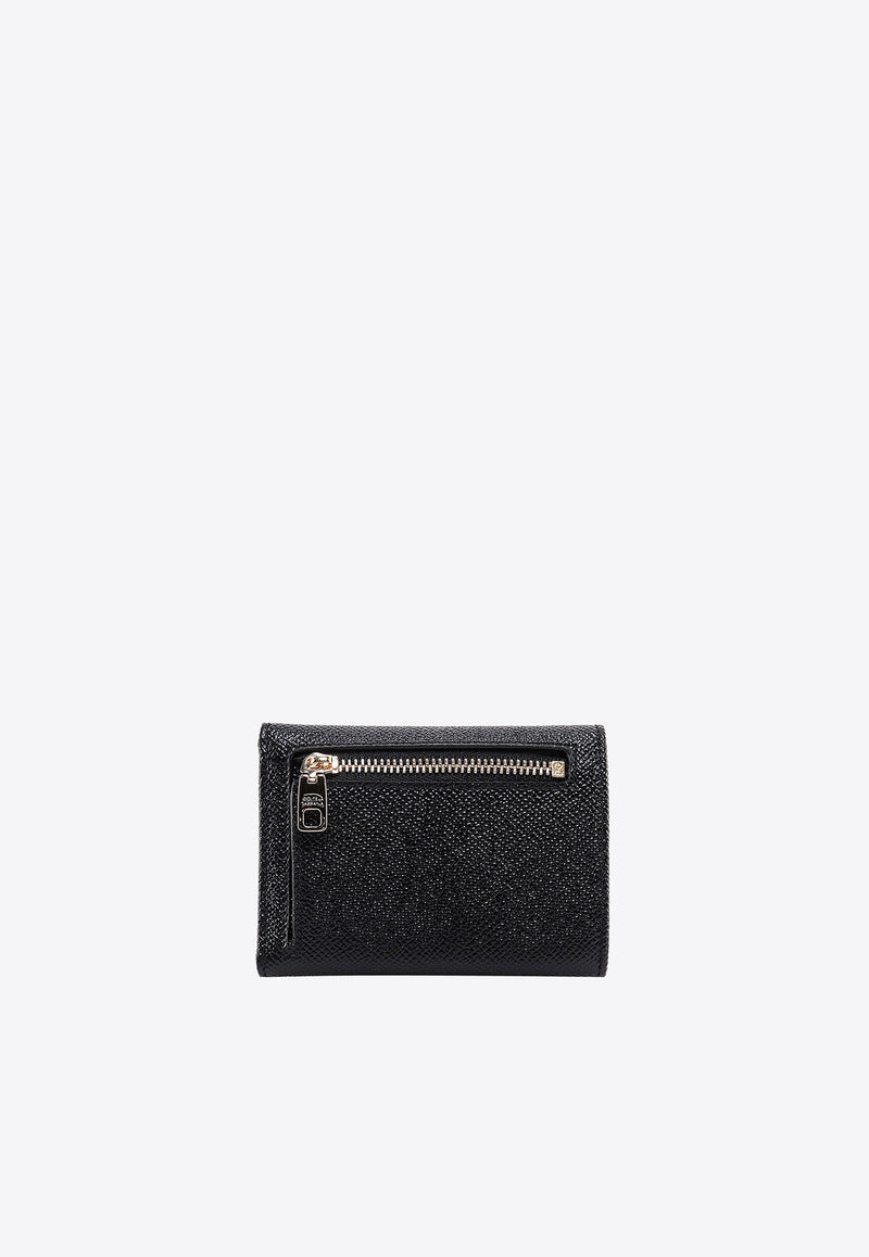 Dolce & Gabbana Logo Tag Tri-Fold Leather Wallet Black BI0770A1001_80999