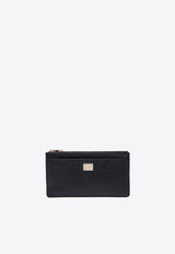 Dolce & Gabbana Logo Tag Zip Leather Cardholder Black BI1265A1001_80999
