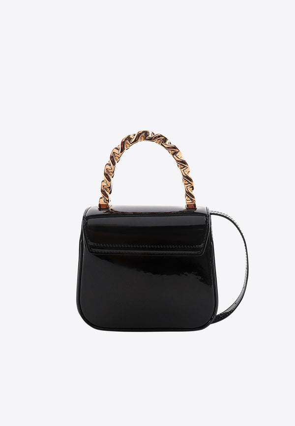 Versace Mini La Medusa Patent Leather Top Handle Bag Black 10030161A02212_1B00V