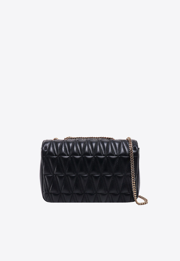Versace Virtus Leather Shoulder Bag DBFH822D2NTRT_DNMOV Black