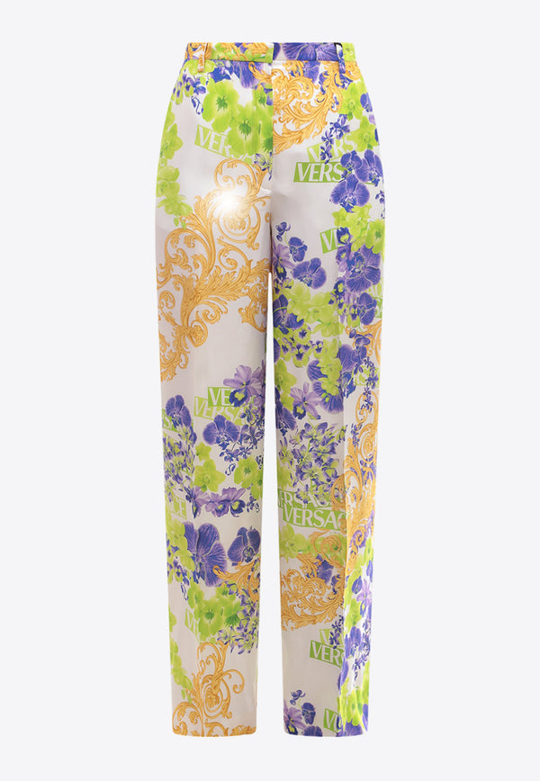 Versace Floral Print Straight-Leg Pants Multicolor 10082221A06716_5W270