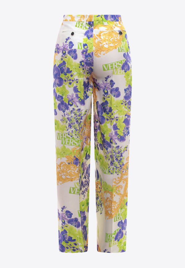 Versace Floral Print Straight-Leg Pants Multicolor 10082221A06716_5W270