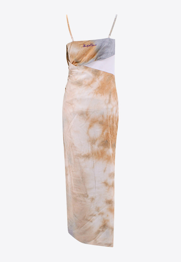 Off-White Tie-Dye Draped Maxi Dress Beige OWDJ001S23FAB002_6237