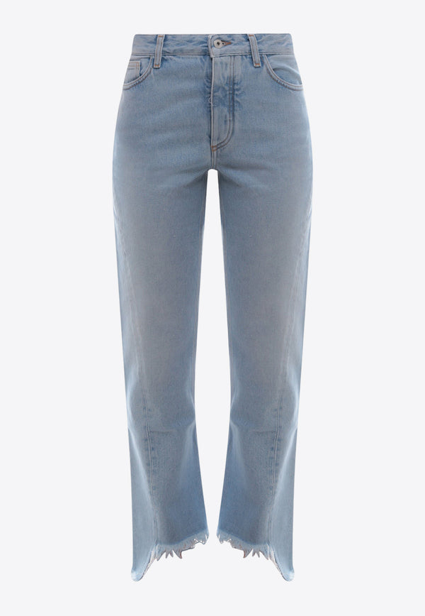 Off-White Frayed Bottom Jeans Blue OWYA053S23DEN001_4000