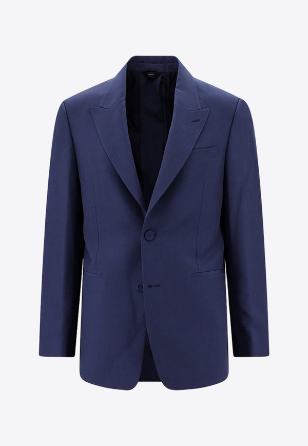 Fendi Single-Breasted Wool Blazer Blue FJ0726AMYT_F0QA2