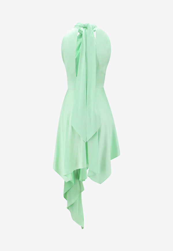 Stella McCartney Halterneck Draped Viscose Mini Dress Green 6A01523BU358_3090