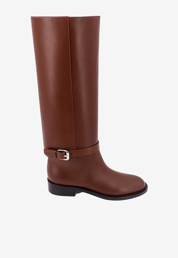 Burberry Buckle-Detail Leather Boots Brown 8070714_B6403