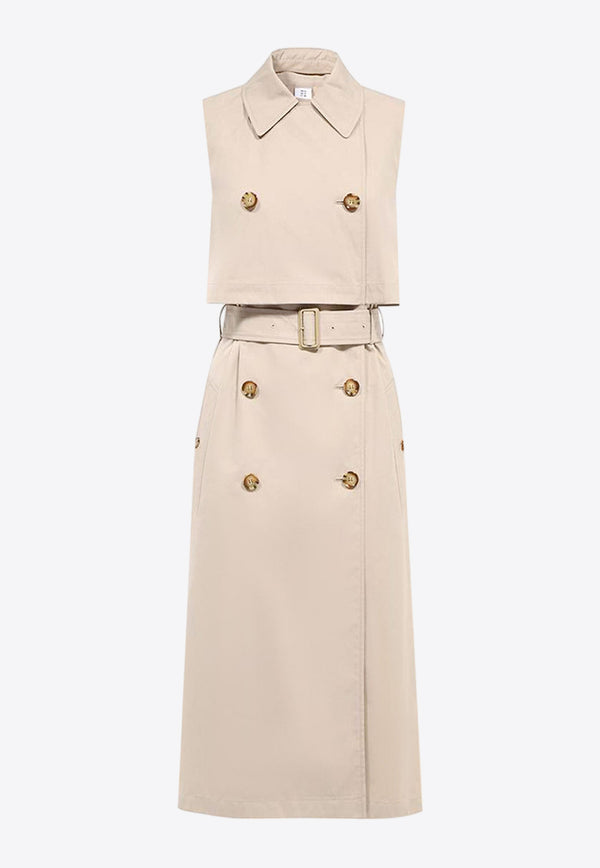 Burberry Double-Breasted Midi Trench Dress Beige 8071047_A7405