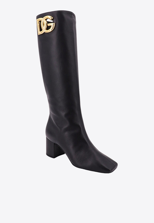 Dolce & Gabbana Jackie 60 Nappa Leather Knee-High Boots Black CU1067AQ513_80999