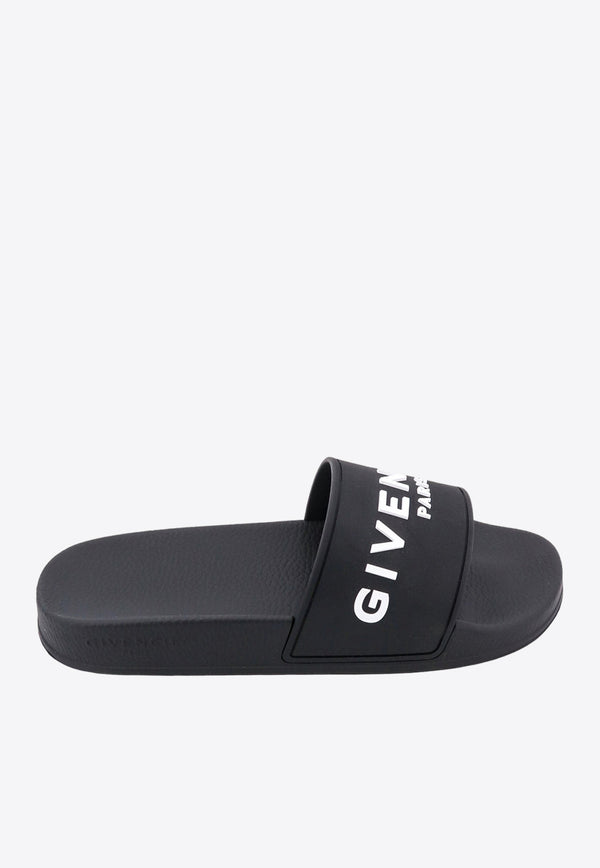 Givenchy Logo Rubber Slides Black BE3004E1UM_001