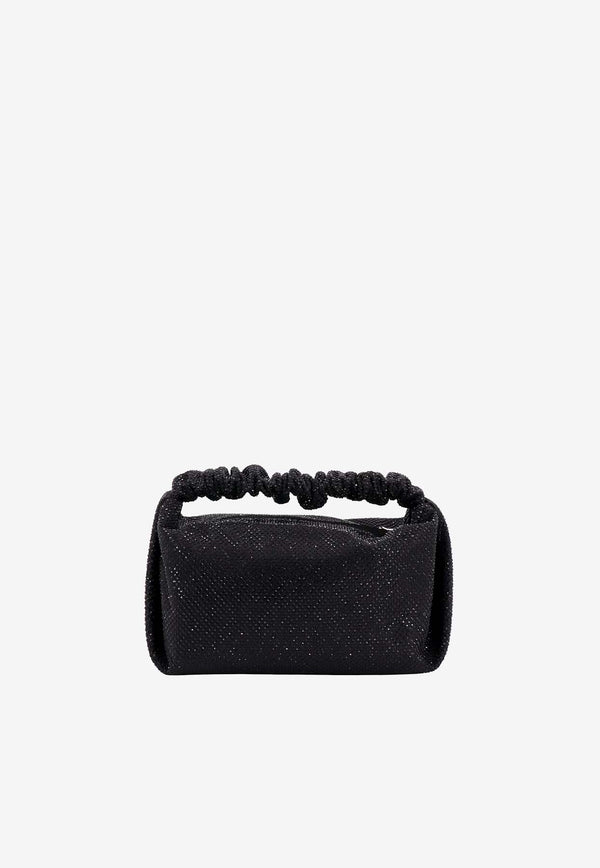Alexander Wang Mini Scrunchie Beaded Top Handle Bag Black 20323R40T_001