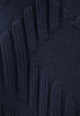 Fendi FF Jacquard Wool Sweater Blue FZX189APPE_F1AJR