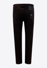 Fendi Logo Patch Straight-Leg Jeans Brown FLP288APSX_F0QD5