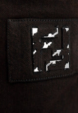 Fendi Logo Patch Straight-Leg Jeans Brown FLP288APSX_F0QD5