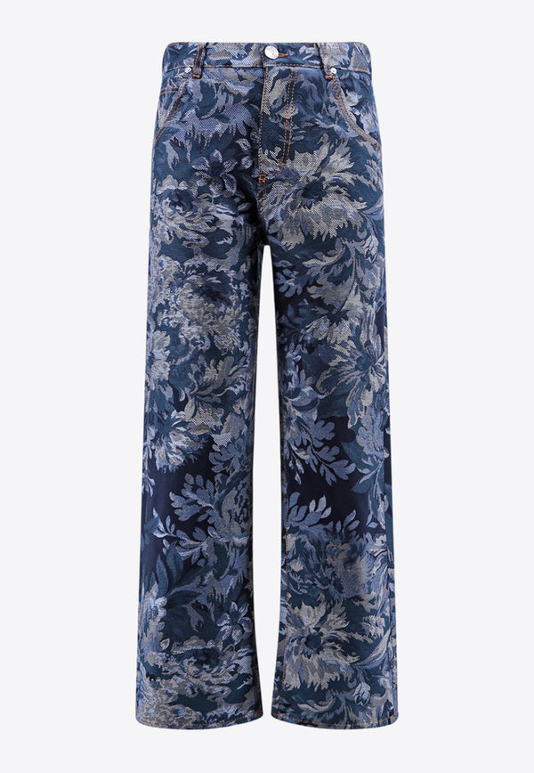 Etro Floral Print Wide-Leg Jeans Blue 1W8060107_0200