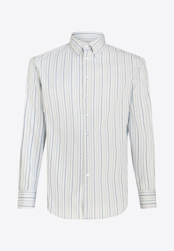 Etro Logo Striped Button-Down Shirt 163653103_0250 Blue