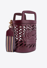 Etro Coffa Leather Bucket Bag Burgundy 1P0782211_0400