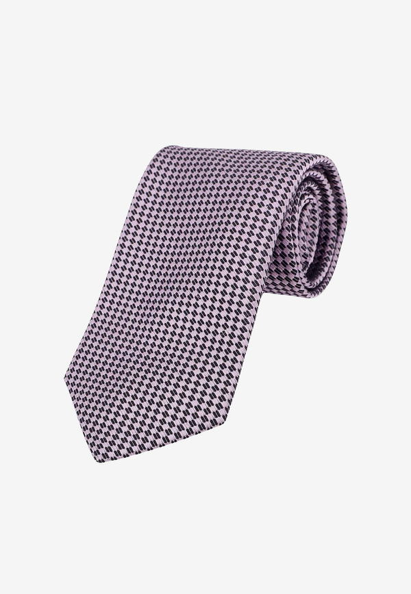 Tom Ford Textured Pattern Silk Tie Purple STE001SPS24_GV050