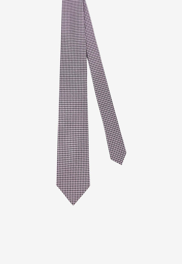 Tom Ford Textured Pattern Silk Tie Purple STE001SPS24_GV050