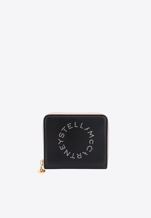 Stella McCartney Studded Logo Zip-Around Wallet Black 7P0009W8856_1000