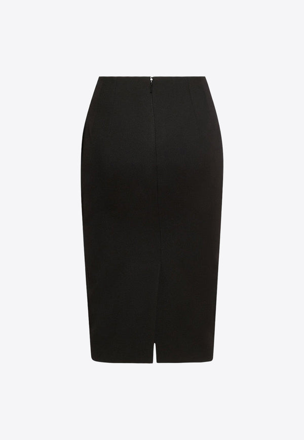 Versace Wool Pencil Skirt Black 10119291A06750_1B000