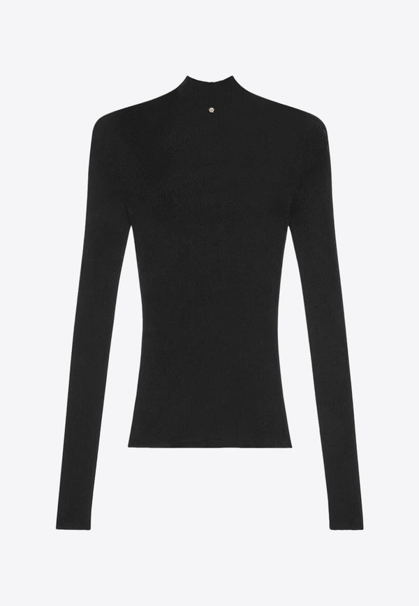Versace High-Neck Cashmere-Blend Sweater Black 10120641A08078_1B000