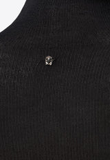 Versace High-Neck Cashmere-Blend Sweater Black 10120641A08078_1B000