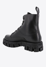 Versace Lace-Up Leather Lug Boots Black 10114291A05956_1B000