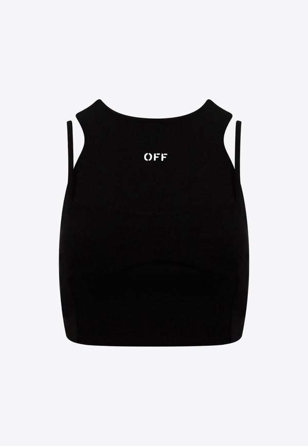 Off-White OFF Stamp Cropped Tank Top Black OWVO079F23JER001_1001