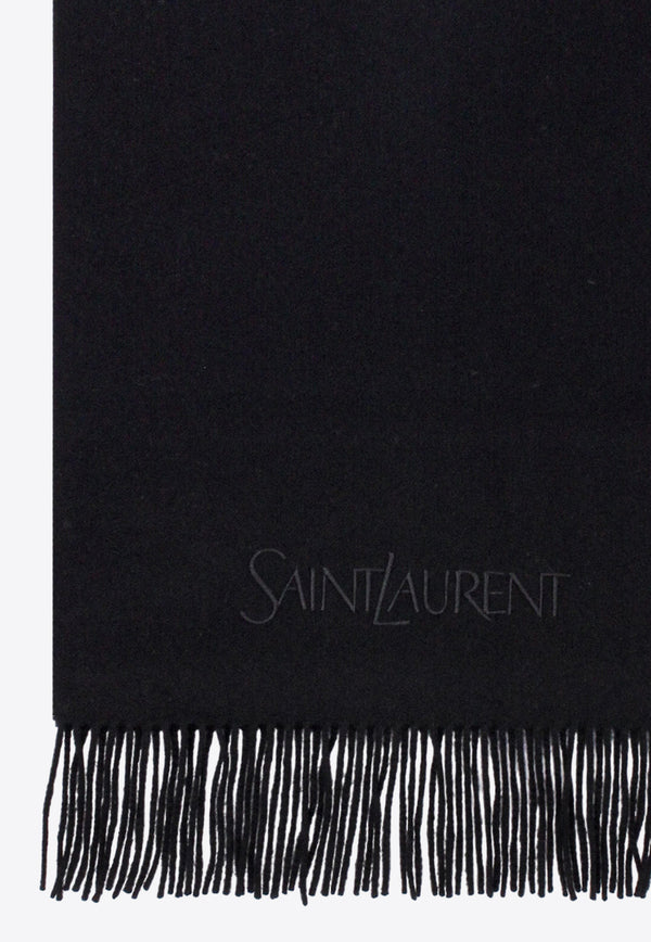 Saint Laurent Cashmere Logo-Embroidered Scarf 7489593Y201_1060