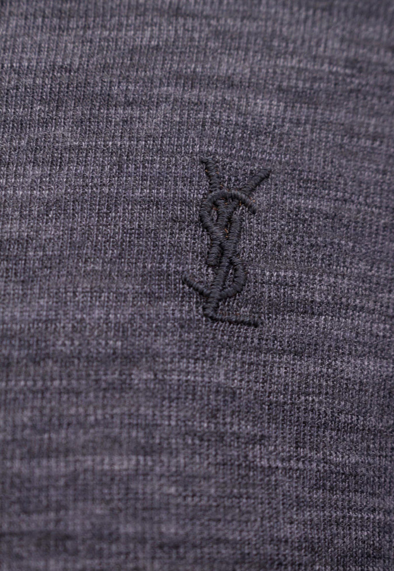 Saint Laurent Logo-Embroidered Wool-Blend Sweater 752477Y37LS_120