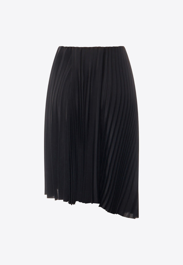 Saint Laurent Asymmetric Knee-Length Pleated Skirt 758760Y6H68_1000
