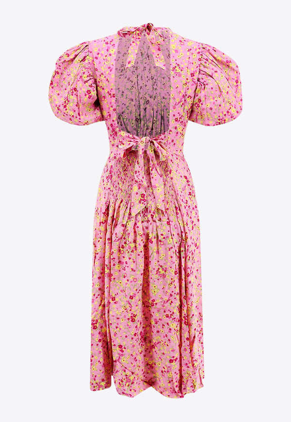 ROTATE Floral Print Midi Dress Pink 1101101100_2718