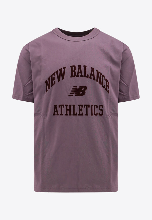 New Balance Flocked Logo Crewneck T-shirt Purple MT33551SHW_515