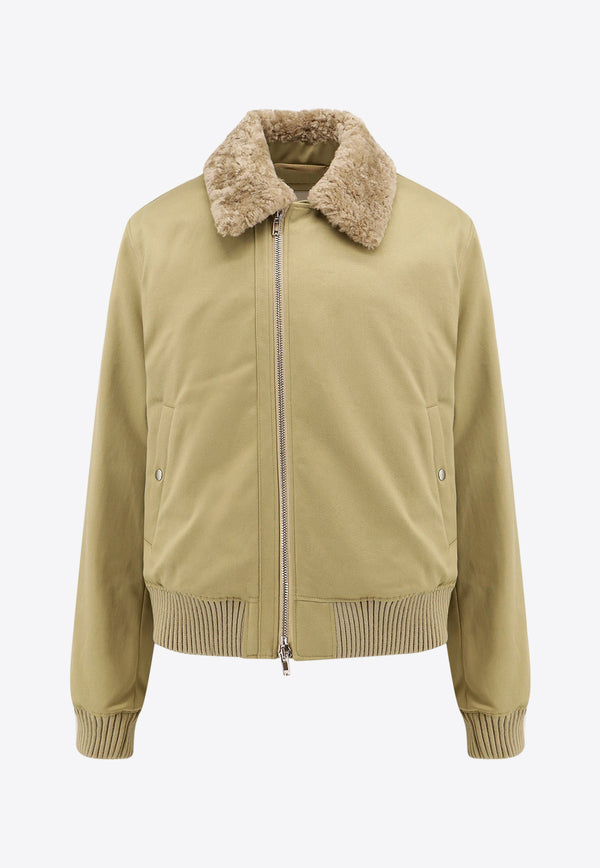 Burberry Shearling-Trimmed Bomber Jacket 8077138_B7311
