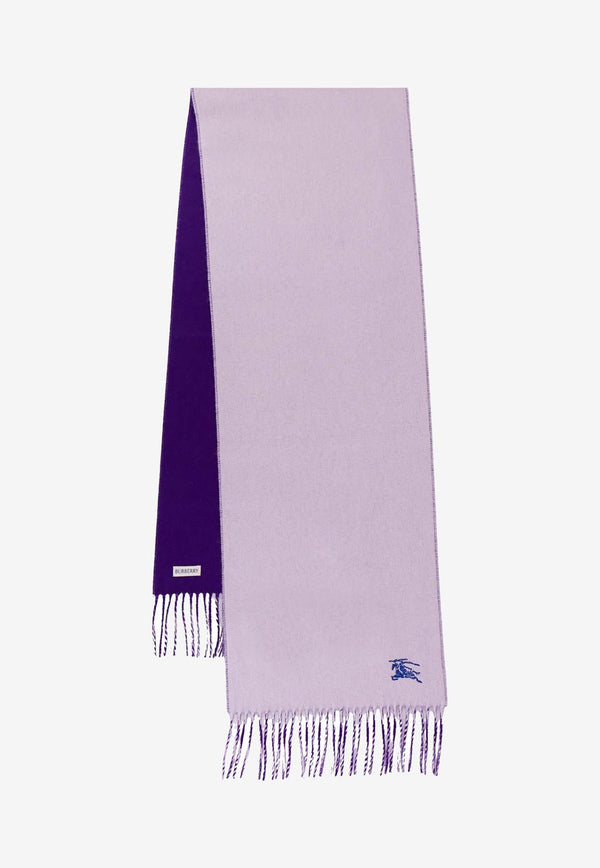 Burberry EKD Embroidered Reversible Cashmere Scarf Purple 8079193_B7312