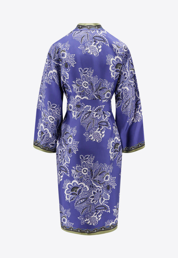 Etro Kesa Floral Print Silk Kimono Jacket Blue WRBE0003AK010_X0883