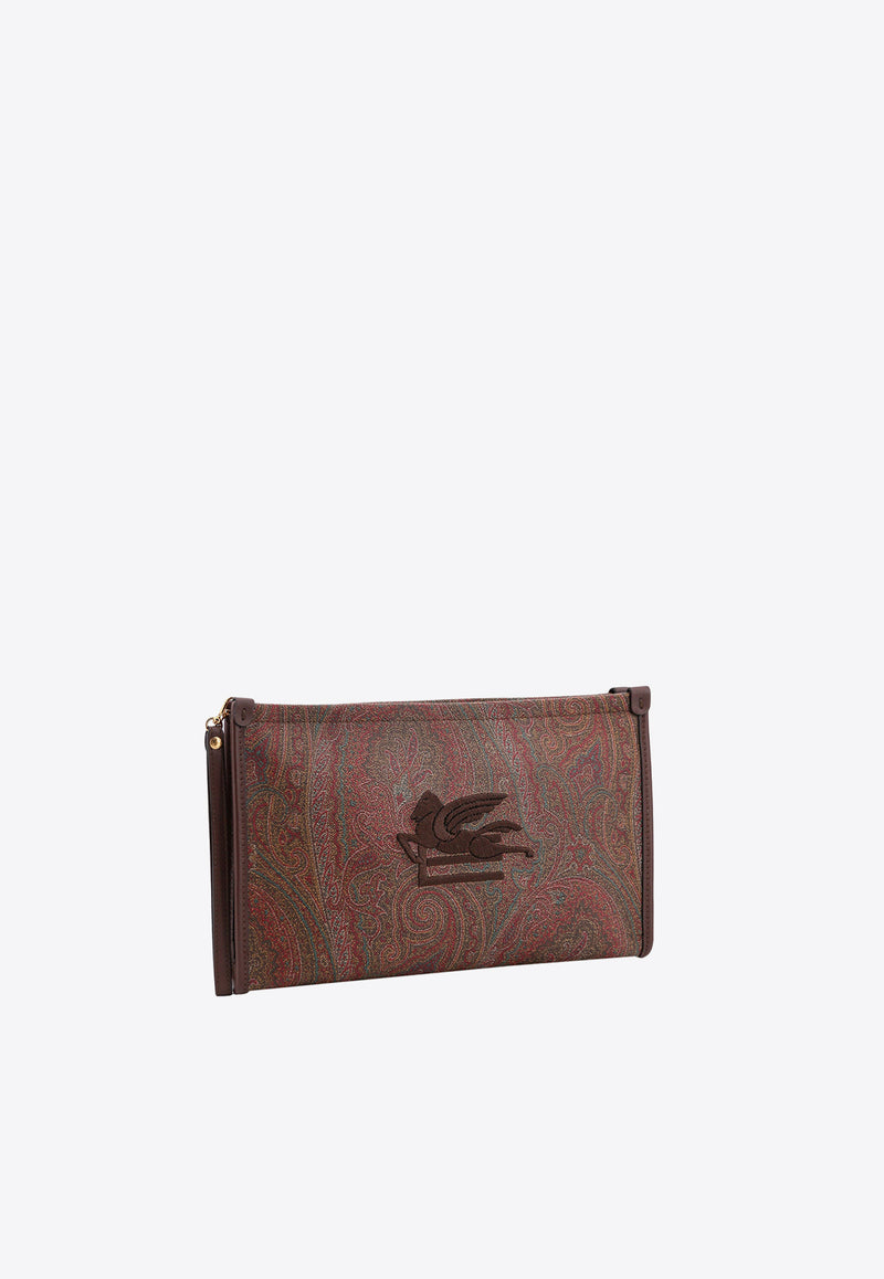 Etro Paisley Jacquard Essential Pouch Bag Brown WP2C0006AA001_M0019