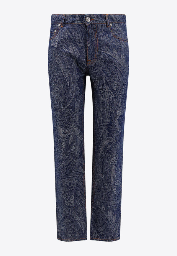 Etro Paisley Jacquard Straight-Leg Jeans Blue MRNB000499TTE15_S9094