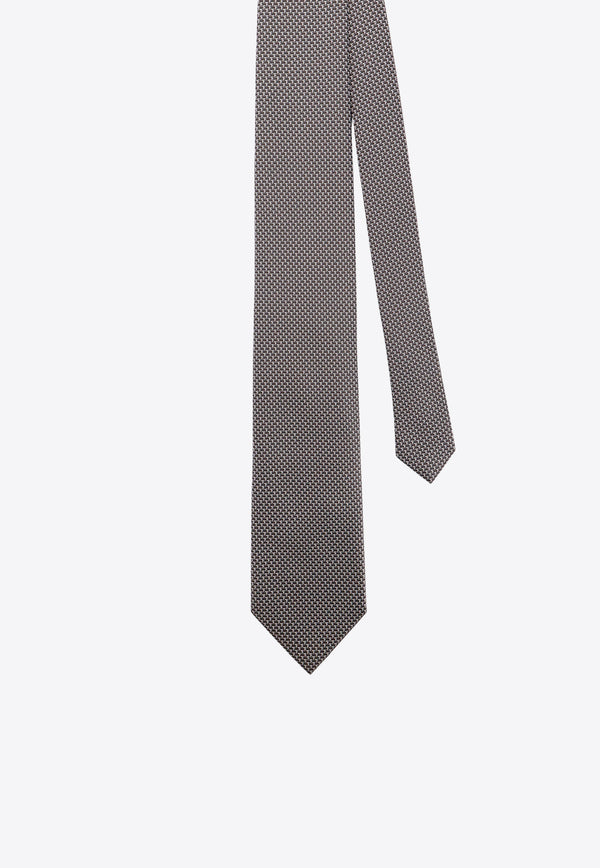 Tom Ford Logo Monogram Silk Tie Gray STE001SPP05_AW002