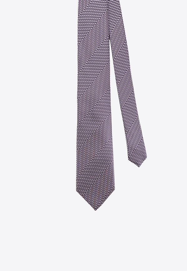 Tom Ford Geometric Jacquard Silk Tie Purple STE001SPP113_ZVIOL