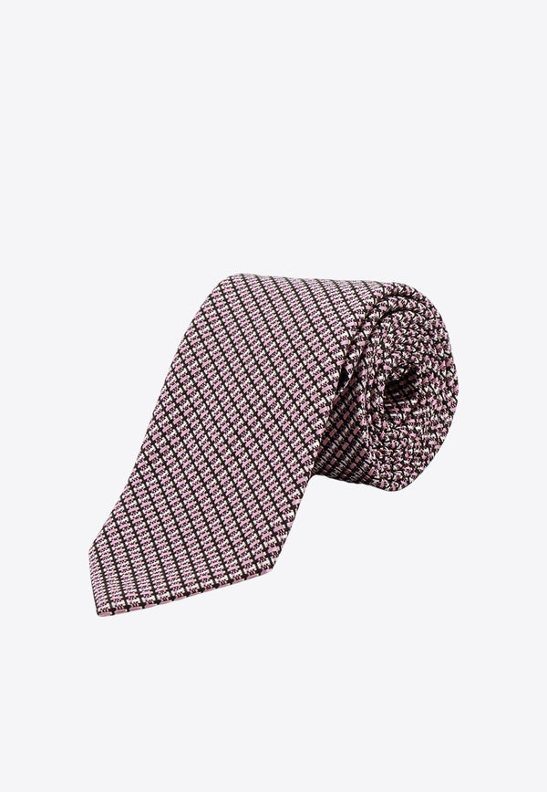 Tom Ford Stripe Pattern Silk Tie Pink STE001SPP125_ZPINK