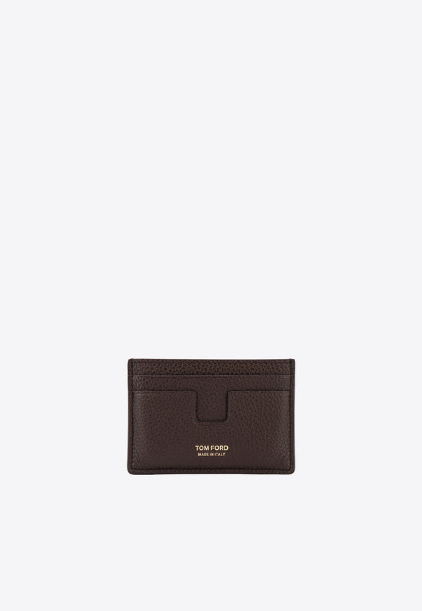 Tom Ford Stamped Logo Grained Leather Cardholder Brown Y0232LCL158G_1B051