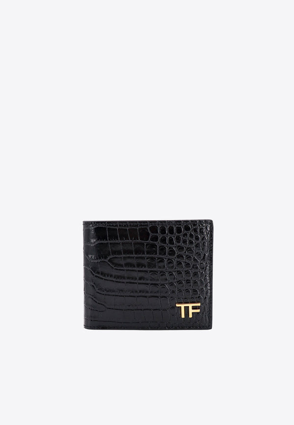 Tom Ford Croc-Embossed Leather Bi-Fold Wallet Black YT228LCL168G_1N001